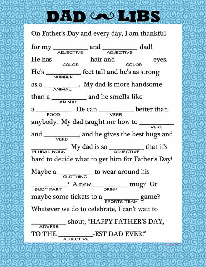 Dad Libs Free Printable