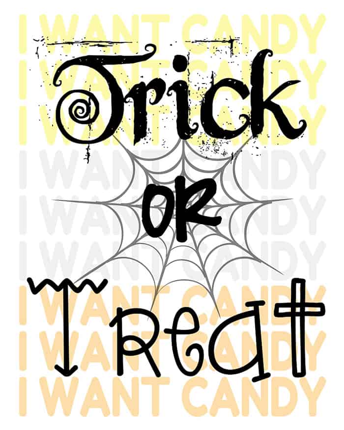Trick or Treat Free Halloween Printable