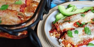 Creamy Dreamy Chicken Enchiladas ~ you'll never guess the secret ingredient! | {Five Heart Home}