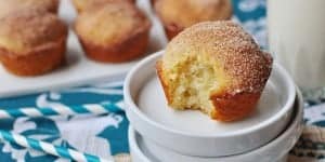 French Breakfast Puffs ~ sweet, tender muffins dipped in butter and cinnamon sugar | {Five Heart Home}