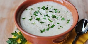 Parmesan Potato and Cauliflower Soup | {Five Heart Home}