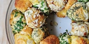 Savory Herb and Cheese Monkey Bread ~ quick and easy, made with refrigerated biscuits, festive for the holidays, from Thanksgiving to Christmas to Easter | {Five Heart Home}