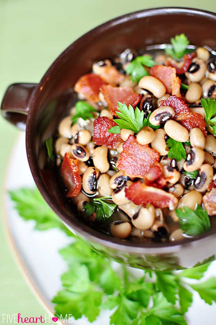 Black-Eyed Peas with Bacon ~ For Luck on New Year’s Day!