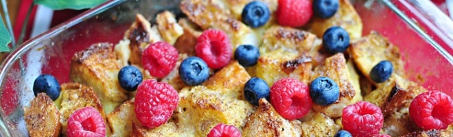 Overnight Eggnog French Toast Casserole ~ perfect, make-ahead breakfast for Christmas morning! | {Five Heart Home}