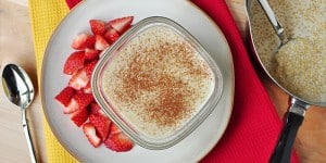 Quinoa Pudding ~ dariy-free treat featuring superfoods quinoa and coconut milk; tastes like a cross between rice pudding and tapioca | {Five Heart Home}