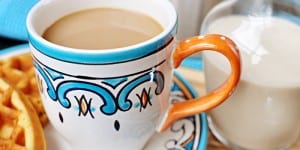All-Natural Homemade Vanilla Coffee Creamer ~ 4 ingredients and 5 minutes for preservative-free creamer | FiveHeartHome.com