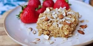 Coconut Almond Baked Oatmeal ~ a warm, nourishing breakfast that can be baked ahead of time and reheated on busy mornings | FiveHeartHome.com
