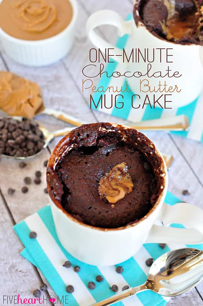 One-Minute Chocolate Peanut Butter Mug Cake