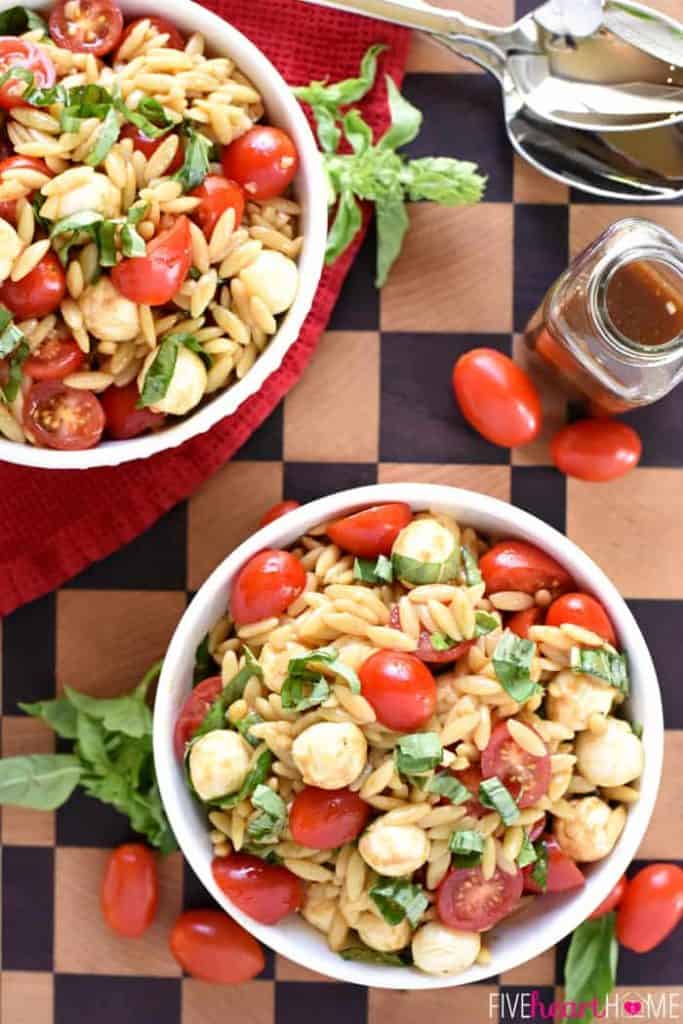 SCRUMPTIOUS Caprese Orzo Salad FIVEheartHOME