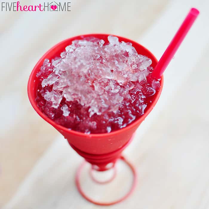 Dye-Free Fruit Juice Snow Cones • FIVEheartHOME