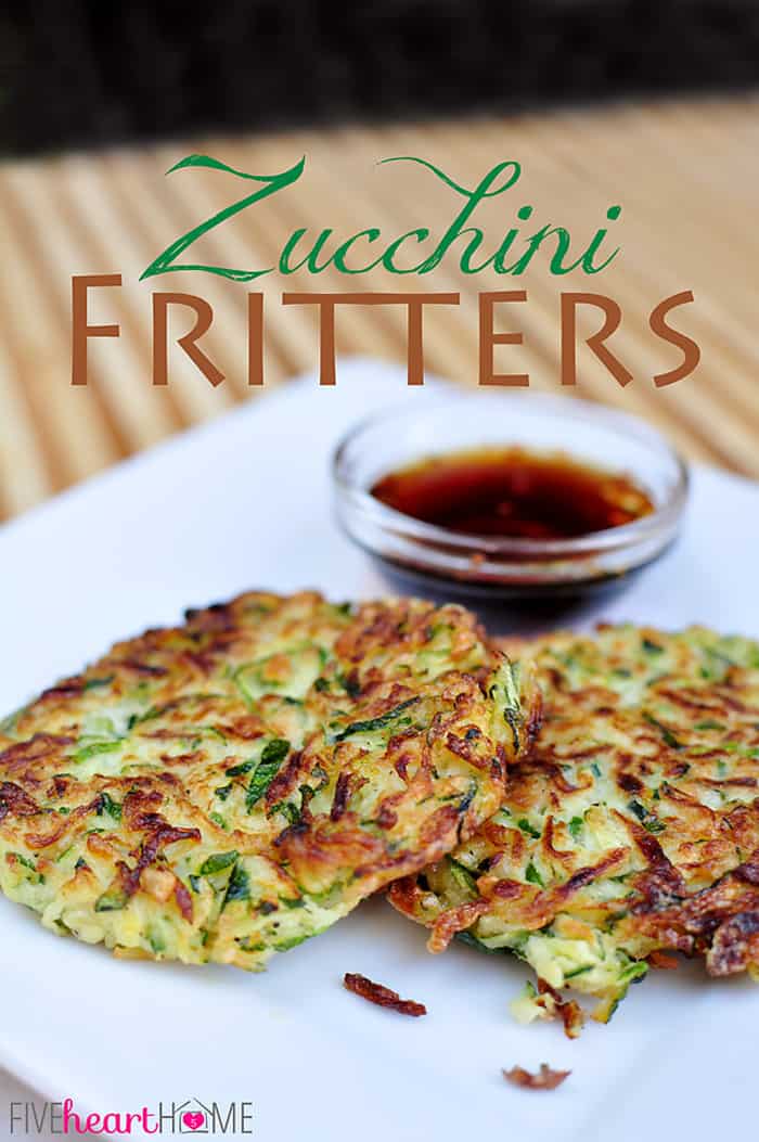 Zucchini Fritters with Asian Dipping Sauce | {Five Heart Home}