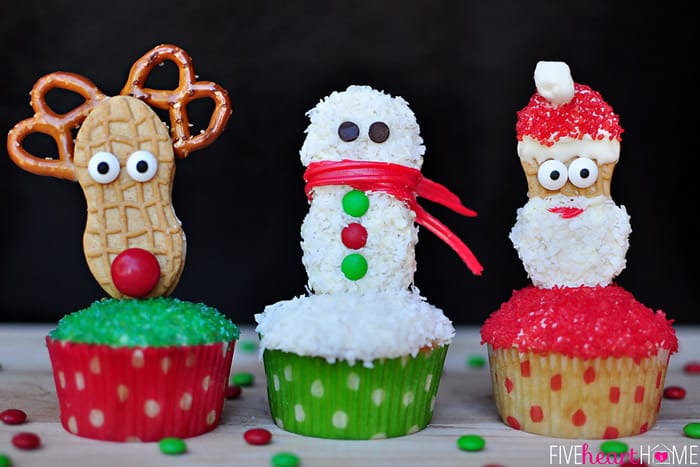 Christmas Cupcake Toppers Using Nutter Butters Fivehearthome