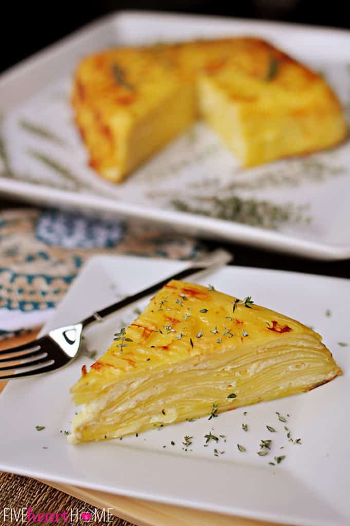 Scalloped Potato Flan with Gruyère & Garlic • FIVEheartHOME