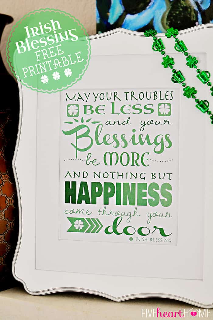 St. Patrick’s Day Free Printable Irish Blessing