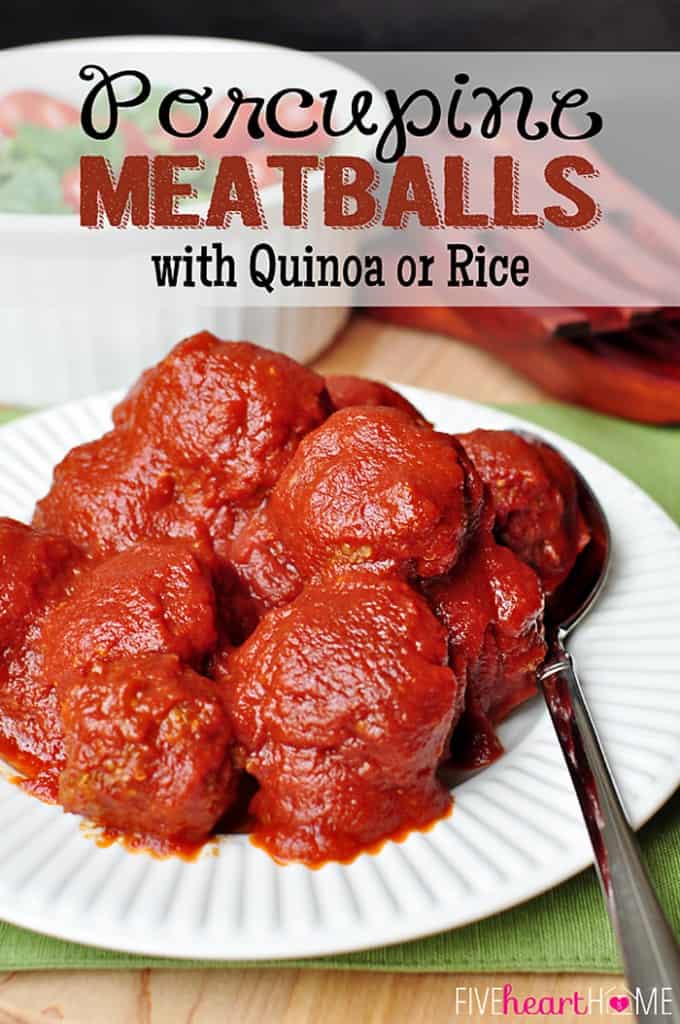 Porcupine Meatballs {Stuffed with Quinoa or Rice} ~ this classic, quick and easy meal is a hit with kids and adults alike | FiveHeartHome.com