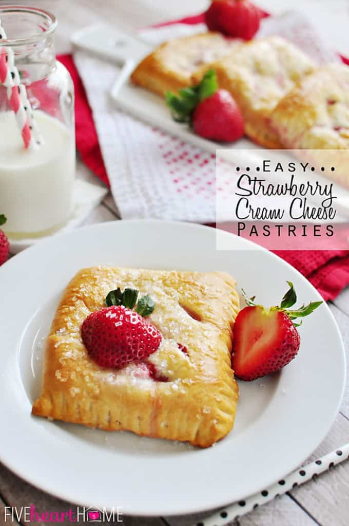 Quick & Easy Strawberry Pastries with Cream Cheese • FIVEheartHOME