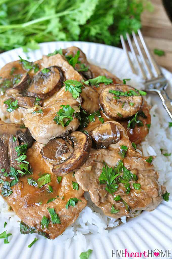 Pork Tenderloin with Mushroom Gravy • FIVEheartHOME