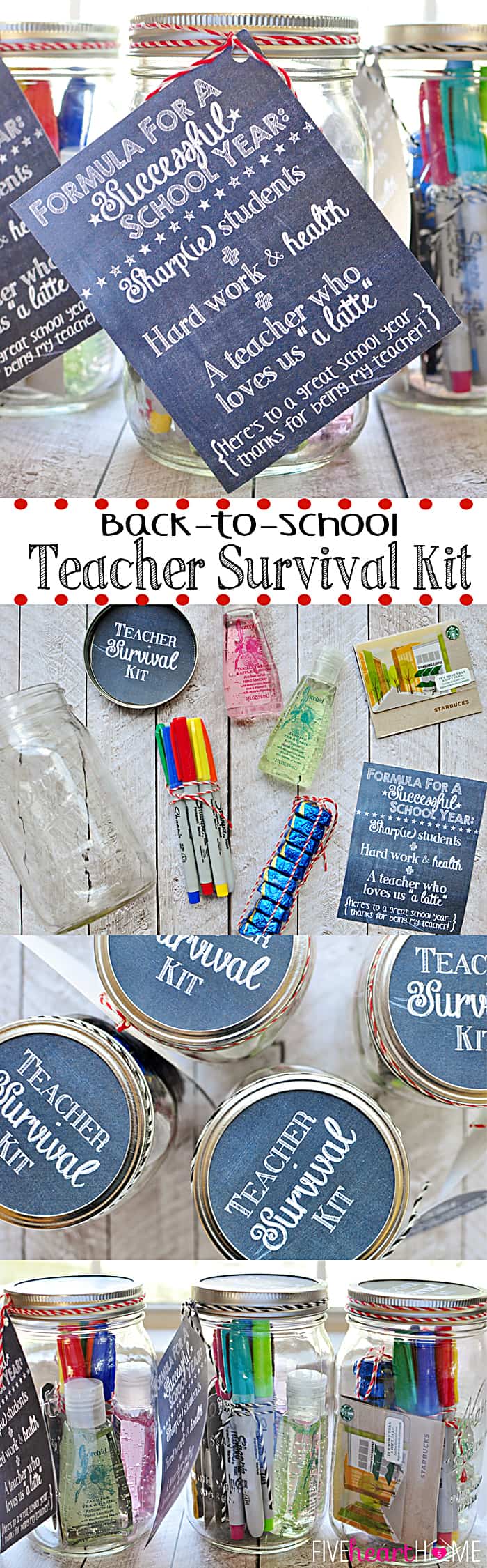 Back To School Teacher Survival Kit Mason Jar Gift Free Printables Fivehearthome