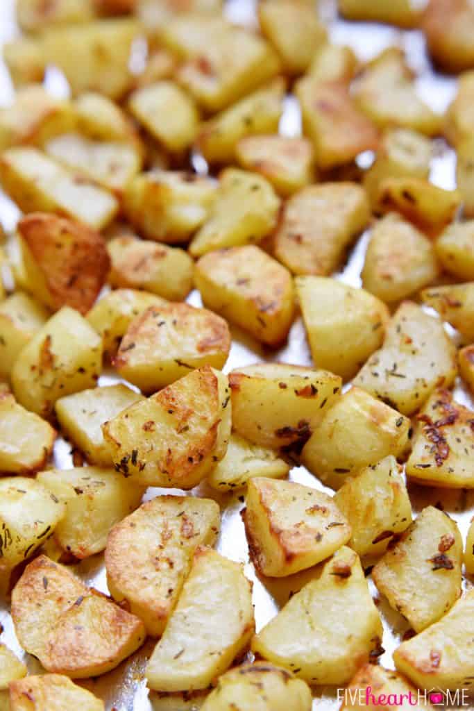 Garlic & Herb Roasted Potatoes • FIVEheartHOME