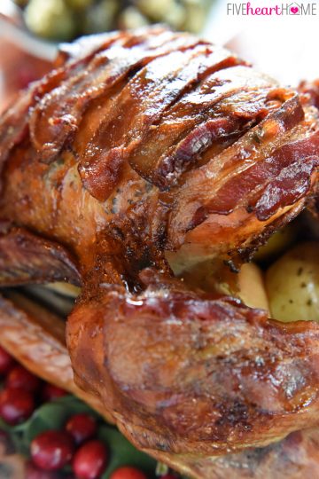 AMAZING Maple-Glazed Turkey with Bacon • FIVEheartHOME