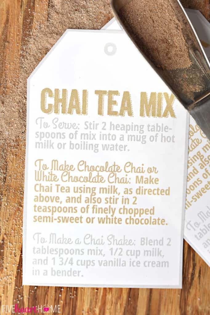 Chai Tea Mix Free T Tags Homemade Food T • Fivehearthome 