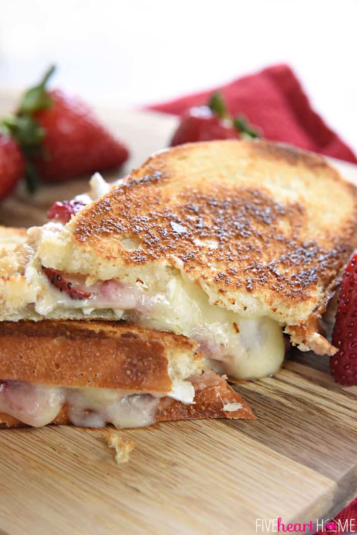 Strawberry Brie Grilled Cheese {with or without chocolate}