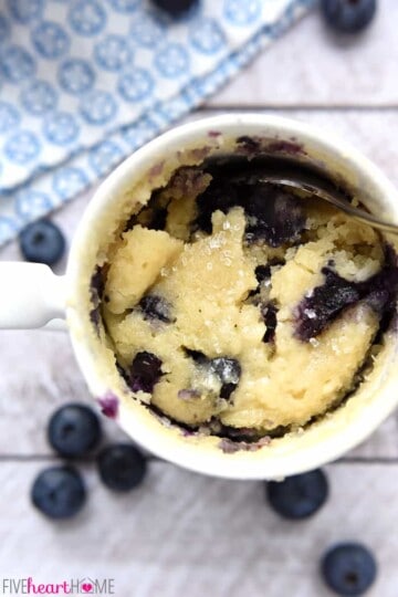 Blueberry Muffin Mug Cake • FIVEheartHOME