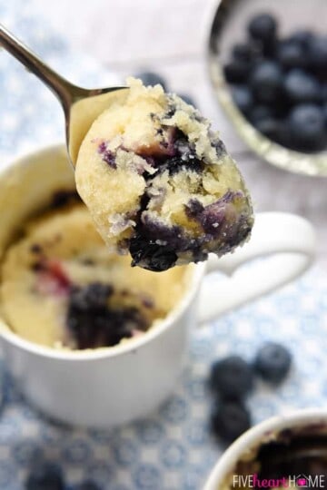 Blueberry Muffin Mug Cake • FIVEheartHOME