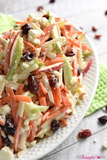 Carrot Apple Slaw ~ Crunchy, Creamy, DELICIOUS! • FIVEheartHOME