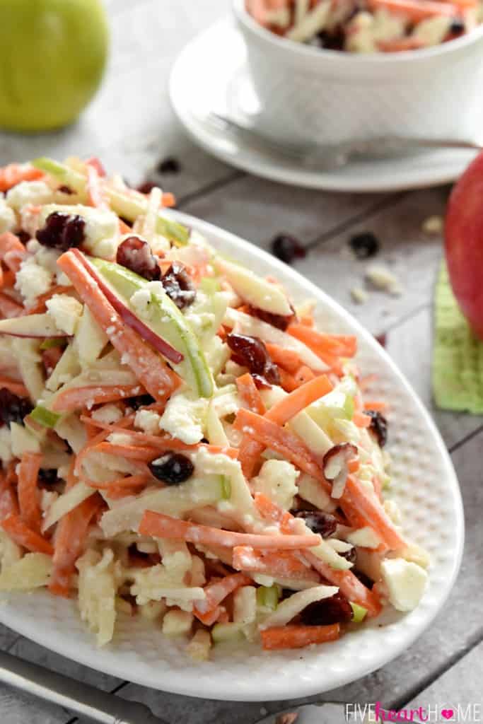 Carrot Apple Slaw ~ Crunchy, Creamy, DELICIOUS! • FIVEheartHOME