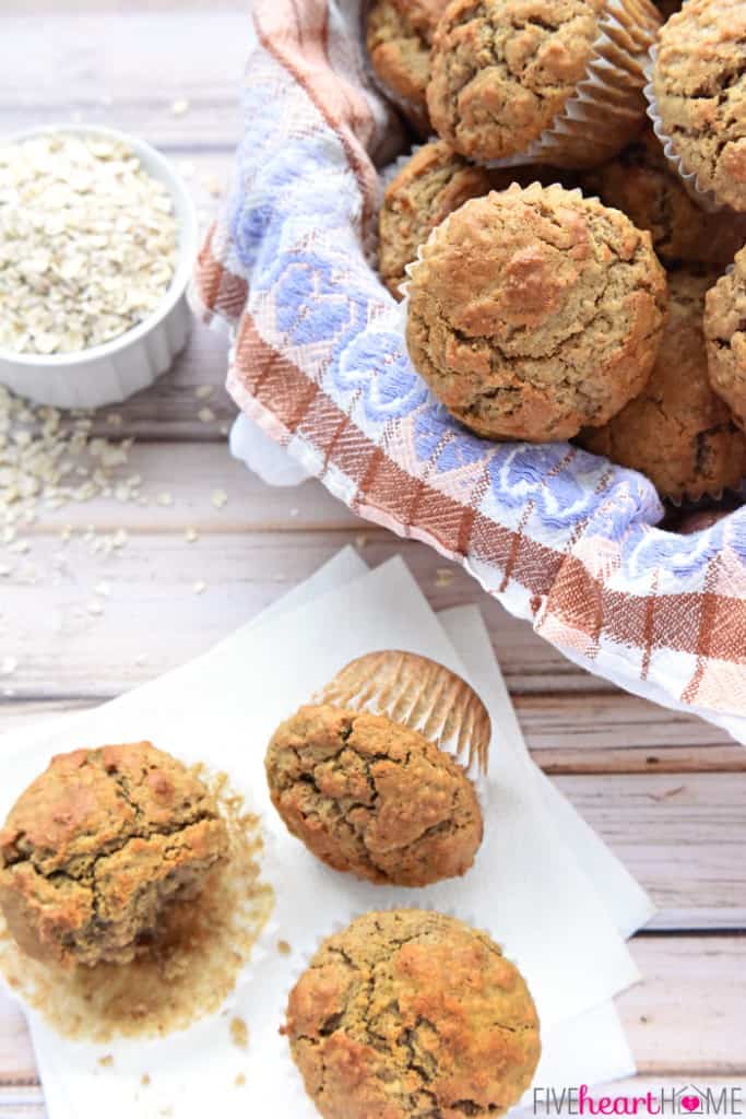 The Most AMAZING Spiced Oatmeal Muffins • FIVEheartHOME