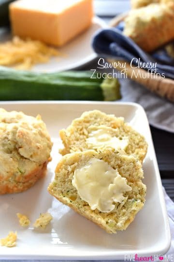 Savory Zucchini Muffins {Cheesy + DELICIOUS!} • FIVEheartHOME