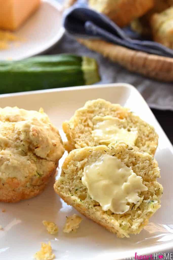 Savory Zucchini Muffins {Cheesy + DELICIOUS!} • FIVEheartHOME