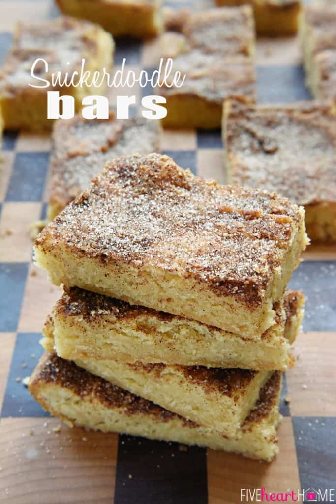 Chewy Snickerdoodle Bars • FIVEheartHOME