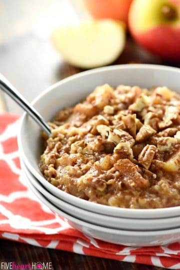 Overnight Slow Cooker Apple Pie Steel Cut Oatmeal {with no burnt edges ...