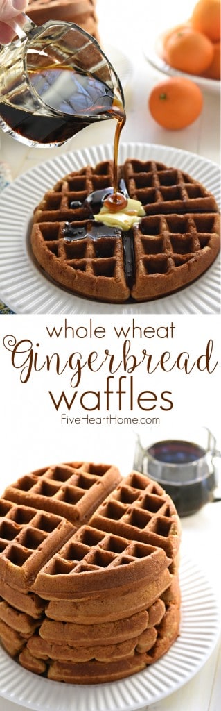 Whole Wheat Gingerbread Waffles • FIVEheartHOME
