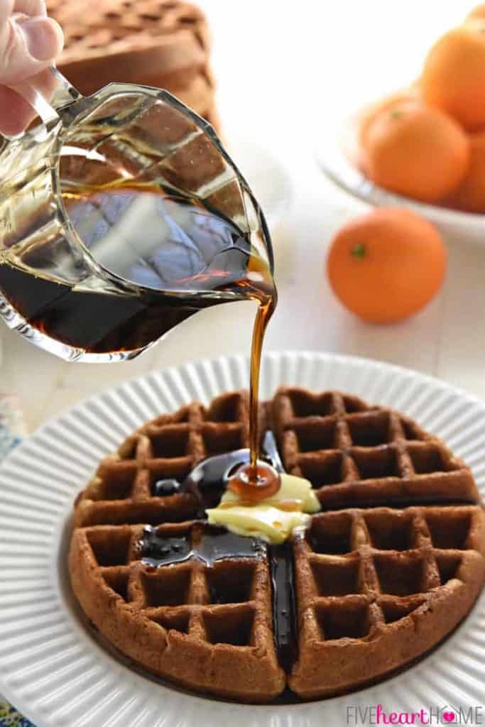 Whole Wheat Gingerbread Waffles • FIVEheartHOME