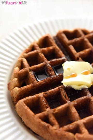 Whole Wheat Gingerbread Waffles • FIVEheartHOME