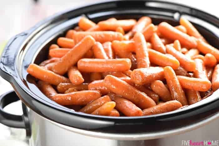 Slow Cooker Honey Cinnamon Carrots • FIVEheartHOME