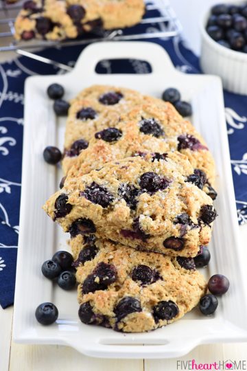 Whole Wheat Scones with Greek Yogurt + Blueberries! • FIVEheartHOME