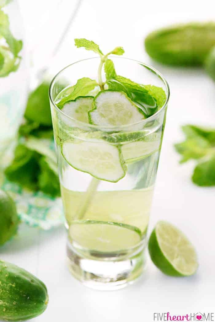 Refreshing Cucumber Water with Mint • FIVEheartHOME