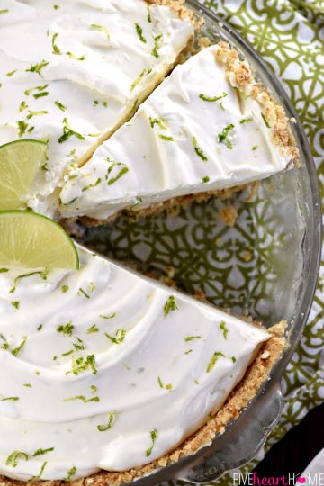 No-Bake Frozen Margarita Pie • FIVEheartHOME