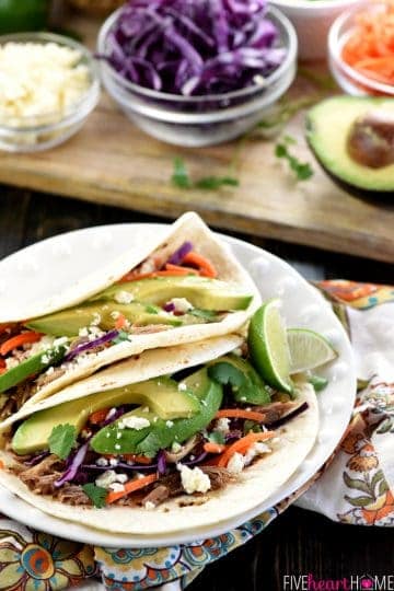 Slow Cooker Pork Tacos • FIVEheartHOME