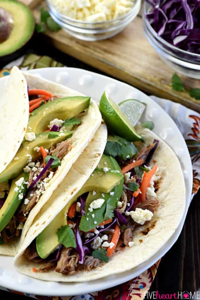 Slow Cooker Pork Tacos • FIVEheartHOME