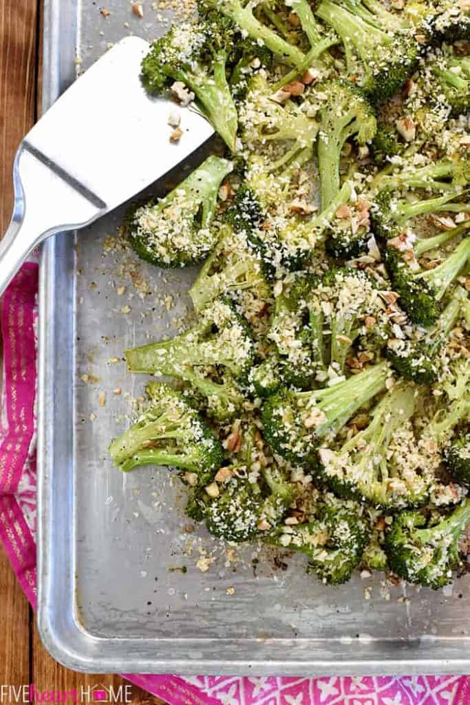 The BEST Roasted Broccoli {w/ Parm Panko & Pecans} • FIVEheartHOME