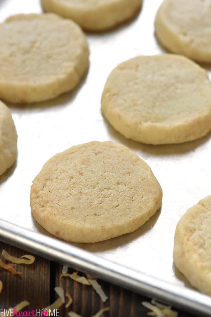 DELECTABLE Coconut Shortbread Cookies • FIVEheartHOME