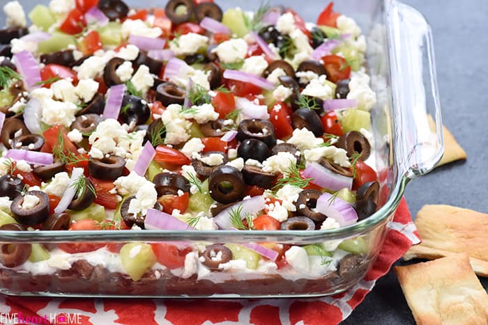 Healthy Greek 7-Layer Dip • FIVEheartHOME