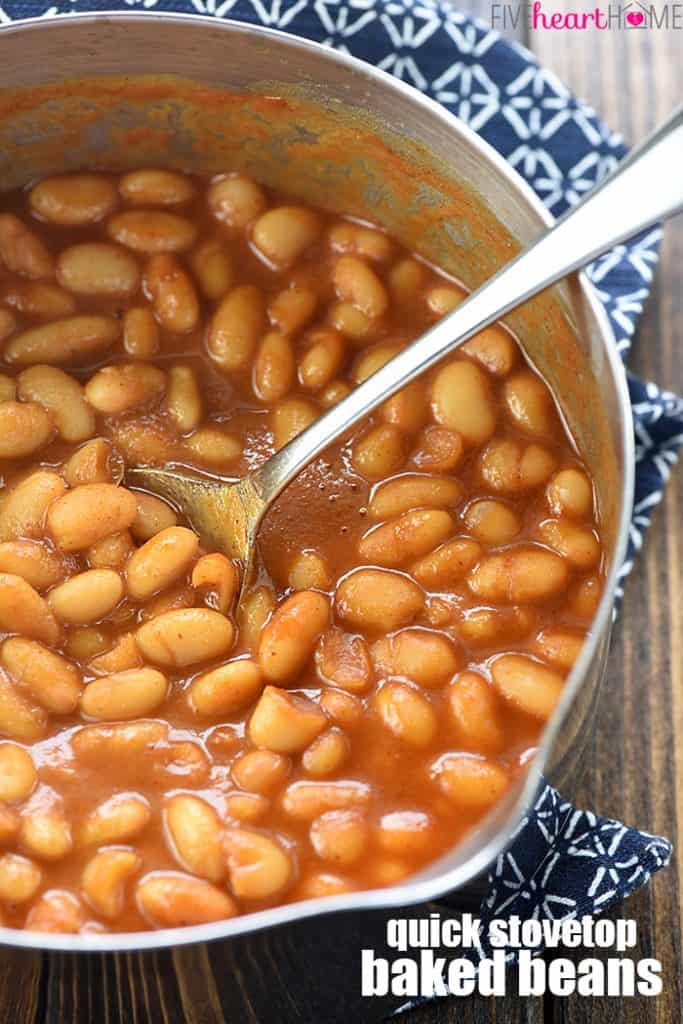 Easy Baked Beans ~ just 5 ingredients + 10 minutes! • FIVEheartHOME