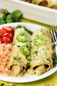 Creamy Jalapeño Chicken Enchiladas • FIVEheartHOME