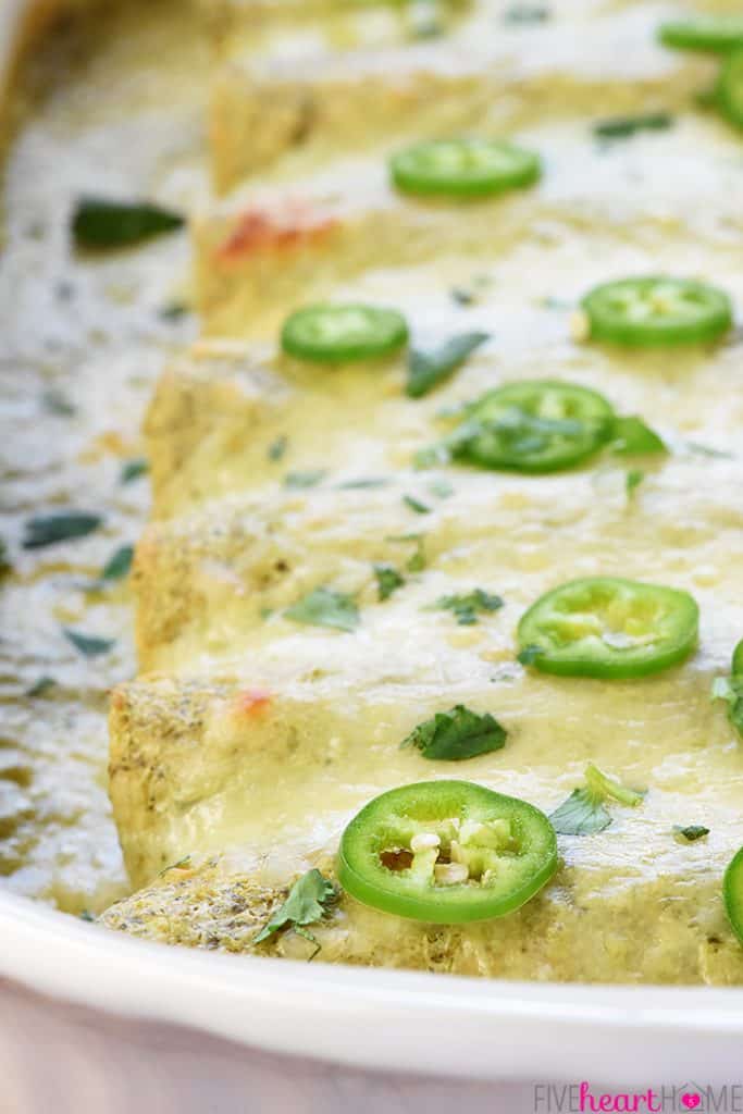 Creamy Jalapeño Chicken Enchiladas • FIVEheartHOME